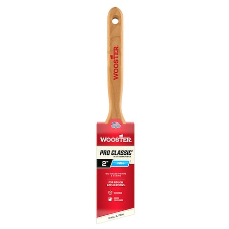 Wooster 2" Angle Sash Soft, Black China Bristle, Paint Brush, Sealed Maple Wood Handle Z1293